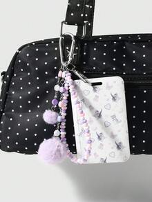 ROMWE Kawaii 1件清新甜美簡約多色樹脂手工串珠骨頭毛球貓咪愛心蝴蝶結卡套DIY鑰匙圈包包吊飾 - 多色-221 - 查看 2