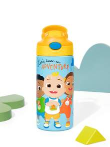 CoComelon X SHEIN 16盎司/500毫升不鏽鋼防漏水杯，附蓋子與彈出式吸管，適合3歲以上兒童，開學季適用 - 彩色 - 查看 1