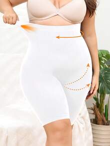 SHEIN 1件大尺碼無縫塑身褲 - 白色 - 查看 4