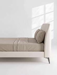 Veyra Day 4pcs/Set 100% Polyester Sheet Set Easy Care Bedding Set Fitted Sheet Set (1pc Flat Sheet+1pc Fitted Sheet+2pcs Pillowcases) Fitted Sheet Set King Queen Full TWIN SIZE Sheet Deep Pocket Up To 35cm , Breathable Better For Sleep - Khaki - View 7