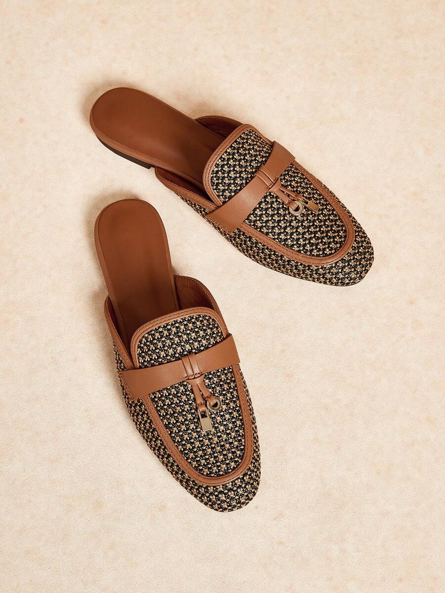 Rosivie Zapatos planos cómodos y minimalistas de punta redonda para mujer, para Año Nuevo, vacaciones, primavera, vacaciones de primavera, Pascua y Navidad - Óxido marrón - Ver 1