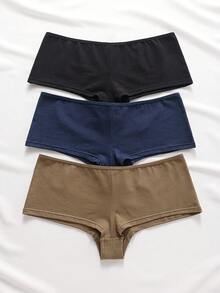 Ocili 女款素色休閒日常三角內褲 3入組 - 彩色 - 查看 3