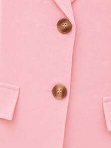 SHEIN Summer Thin Short-Sleeved Suit Set For Teens, New Elegant Style Performance And Speech Outfit - Pink - View 3