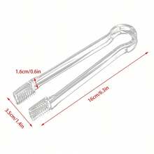 6/10 Pcs Buffet Tongs, 6.3 Inch Mini Food Service Utensil Clip, Transparent Kitchen Tong, Mini Ice Tong, Mini Dining Clip, Sugar Cube Mini Ice Tong For Tea & Coffee Parties, Celebrations, Bars, Salad, Dessert, Sandwich, Barbecue, Cookies - transparent - View 2