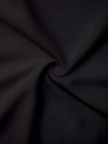 Manfinity CasualCool 男士夏季紋理素色寬鬆休閒T恤 - 黑色 - 查看 5