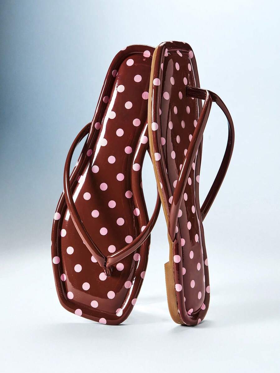 Solezae Women's Casual Flip Flops, Versatile For Daily Wear - Coffee Brown - View 1