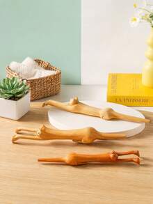 Zazumi 1pc Creative Wooden Cat-Shaped Long-Handled Back Scratcher – Featuring Kitten Design, This Household Back-Scratching Tool Comes In Various Sizes And Serves As A Handy, Stress-Relieving Accessory For A Comfortable Massage. - multicolor - View 6
