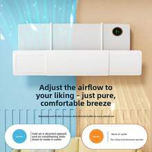 No Drill 3-In-1 Air Conditioner Wind Deflector, Universal Wall Mount AC Air Flow Baffle Anti Direct Cold Air Blowing Shield For Baby Maternity Home Bedroom Split Air Conditioner Vent Cover - White - View 4