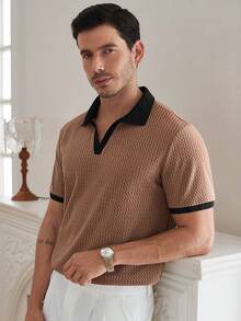Core Aspect Men's Summer Casual Colorblock Patchwork Polo Shirt - Multicolor - View 4