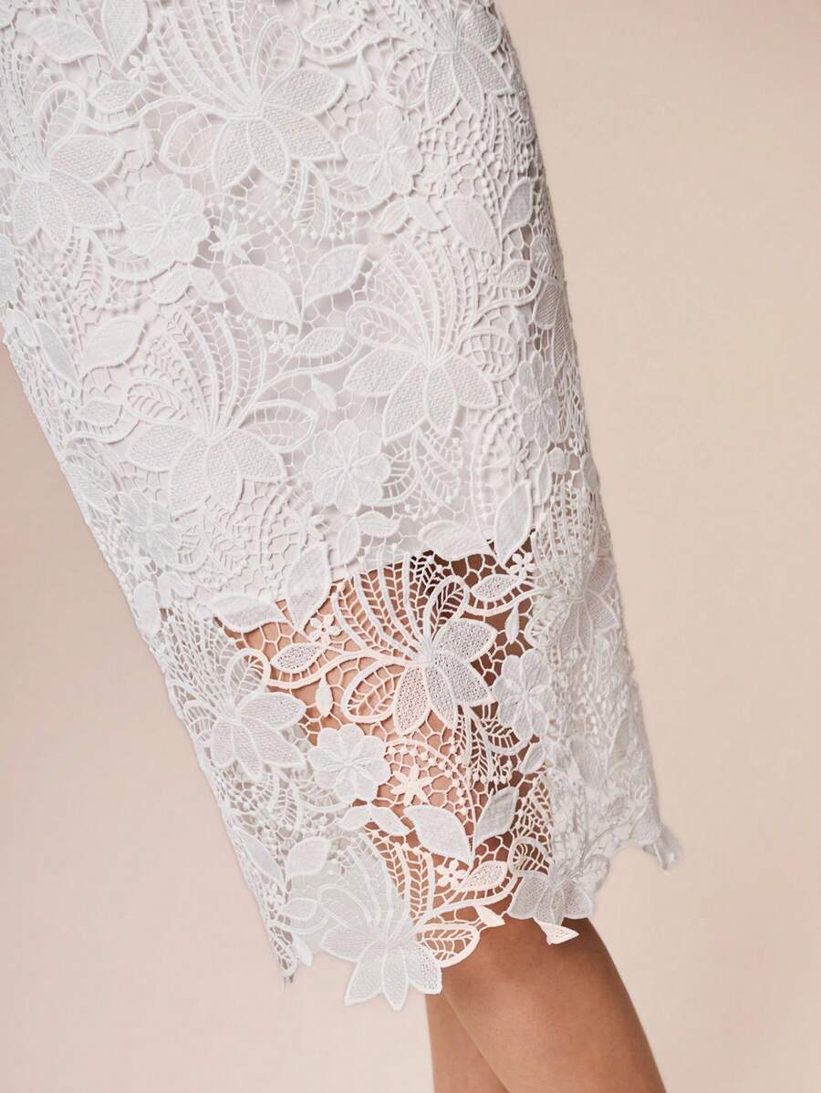 Willow Rêve Women's White Embroidered Dress, Romantic Vacation Style, Sexy Style, Valentine's Day, Boho Style,White Skirt,Skirts - White - View 1