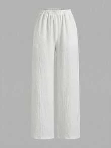 SHEIN LUNE 女款休閒粉色與白色條紋白襯衫及長褲三件套，秋季服裝，套裝，適合工作、早午餐、度假、旅行穿著 - 粉色 - 查看 8