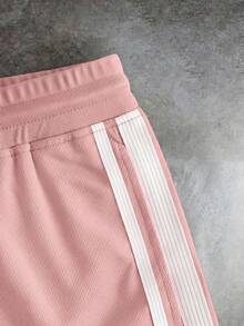 Manfinity VCAY Men's Casual Shorts With Side Stripes And Drawstring Waist - Pink - View 6