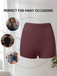 SHEIN 1pc Women's Waist Cincher Shaping Pants - Chocolate Brown - View 4