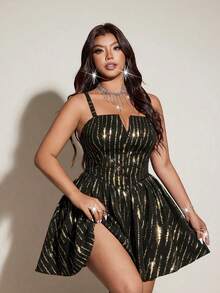 Viva Relle 女款大尺碼優雅派對細肩帶輕盈正式禮服 - 彩色 - 查看 1