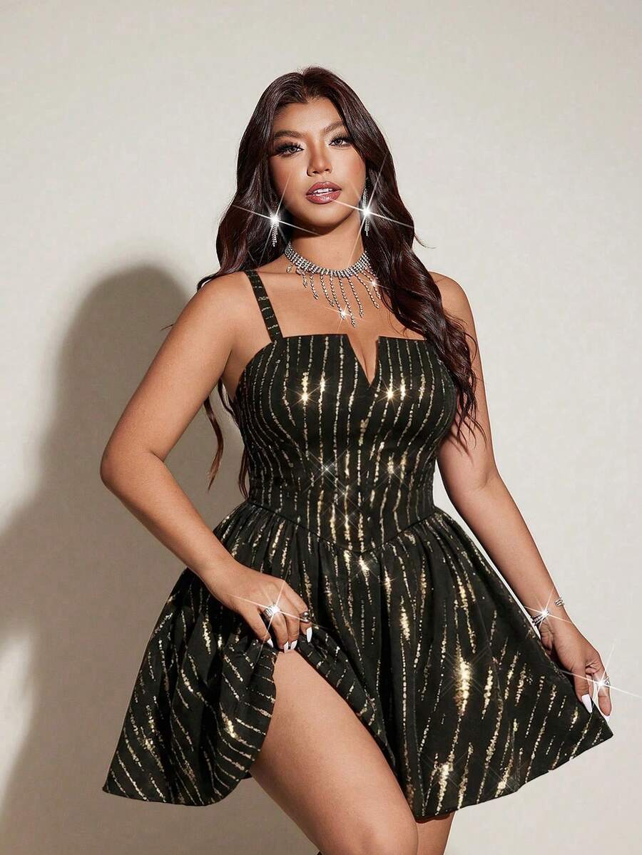 Viva Relle 女款大尺碼優雅派對細肩帶輕盈正式禮服 - 彩色 - 查看 1
