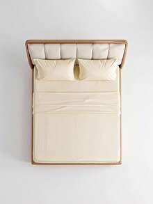 Veyra Day 4pcs/Set 100% Polyester Sheet Set Easy Care Bedding Set Fitted Sheet Set (1pc Flat Sheet+1pc Fitted Sheet+2pcs Pillowcases) Fitted Sheet Set King Queen Full TWIN SIZE Sheet Deep Pocket Up To 35cm , Breathable Better For Sleep - goose yellow - View 6