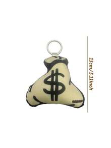 POKOJA LAND 1pc Dollar Sign Money Bag Charm - Tactile Sensory Embroidered Squeeze Feedback Pendant - Aesthetic Car Interior Backpack Decor - Sentimental Gift For Women Men Friends - Multicolor - View 4