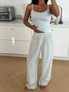 ZzzCrew Women's Fresh Striped Top And Plaid Pants Pajama Set - Multicolor - View 6