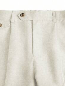 Manfinity Homme Men's Casual Fashion Versatile Button Pocket Daily Shorts - Beige - View 5