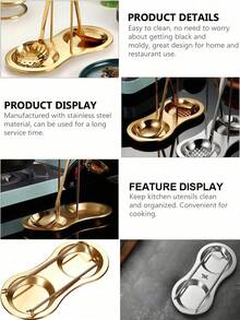 Tempat Sendok Hot Pot Berlapis Titanium; Rak Saringan dan Rak Penyimpanan Dapur Minimalis Gaya Barat; Rak Peralatan Makan Multifungsi. - MultiWarna - View 6
