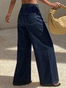DAZY Women's Loose Casual Straight Leg Jeans, New Summer Style - Blue - View 2