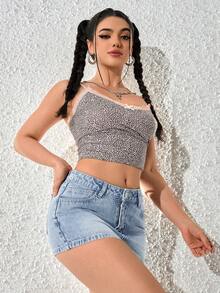SHEIN PETITE Women Casual Washed Mini Denim Skirt ,Petite Women - Light Wash - View 6