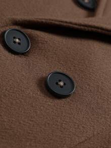 Manfinity Mode Men's Autumn/Winter Fashion Double-Breasted Brown Overcoat - Brown - View 6