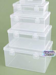 Rectangular Clear Plastic Storage Box With Flip Lid, Multipurpose Organizer For Fishing Tackle Jewelry Electronic Components Hardware Toys Home Organization - Multicolor - View 1