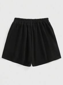 ROMWE Grunge Punk Plus Size Fashion Spider Print Pocket Shorts - Black - View 2