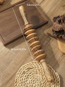 Haus Hana 6 Styles Natural Wooden Massage Roller For Back, Shoulder, Waist And Leg Relief - Helps Improve Blood Circulation And Relieve Muscle Fatigue, Yoga/Massage Tool - Section A - View 12