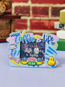 FRIENDS X Joivida 1pc Magnetic Photo Frame Fridge Magnet, Cute 2D Cartoon Design, Holds A Small Photo Inside, Strong Magnetic Adhesion, Adorable D Rative Magnet For Home Kitchen School Party, Also A Creative Personalized Little Gift For Friends And Family - one-size - View 1