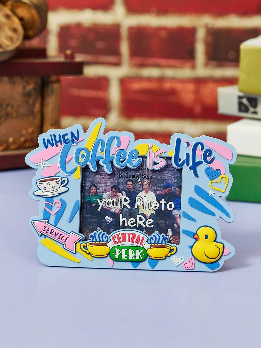 FRIENDS X Joivida 1pc Magnetic Photo Frame Fridge Magnet, Cute 2D Cartoon Design, Holds A Small Photo Inside, Strong Magnetic Adhesion, Adorable D Rative Magnet For Home Kitchen School Party, Also A Creative Personalized Little Gift For Friends And Family - one-size - View 1