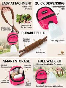 PETSIN Pet Outdoor Dog Walking Poop Bag Holder, Portable Pet Waste Bag Dispenser, Pet Supplies - Multicolor - View 3