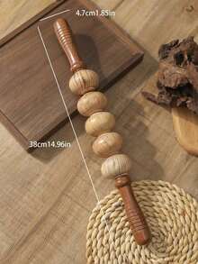 Haus Hana 6 Styles Natural Wooden Massage Roller For Back, Shoulder, Waist And Leg Relief - Helps Improve Blood Circulation And Relieve Muscle Fatigue, Yoga/Massage Tool - Section A - View 14