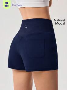 OutZeal Gym Shorts Women Sports Shorts Yoga Casual Fitness Soft Ribbed High Waist Active Bottom Summer - ultramarine blue - View 1