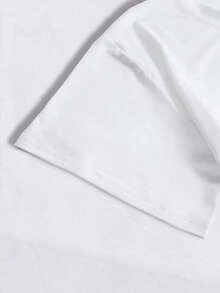 Manfinity EMRG Men's Summer Milk Silk Short Sleeve Letter Embroidered Crew Neck T-Shirt - White - View 6