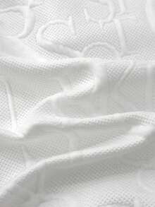 SHEIN 男嬰休閒紋理布料字母圖案 Polo 領長袖衛衣，舒適時尚簡約實用百搭柔軟，適合春夏秋冬，適用於日常穿著、戶外玩耍、運動、上學、街頭風、派對與居家休閒 - 白色 - 查看 5