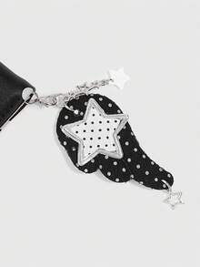 ROMWE Kawaii 1Pc Cute Black & White Polka Dot 3-Fold Wallet With Wing Decor, Portable Coin Purse & Card Holder, Perfect Back To School Gift - Black 1 - View 6