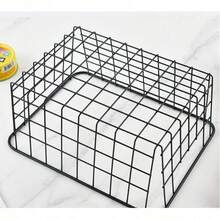 1pc Matte Black Trapezoid Minimalist Desktop Storage Basket, Metal Organizer Basket For Kitchen And Bathroom Without Drilling, Small Gold Trapezoid Basket, Pink Rectangular Basket, Bathroom Accessories, Room Decor - multicolor - View 8