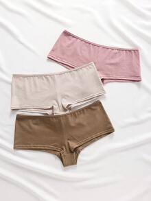 Ocili 女款素色彈性腰休閒內褲 (3件組) - 彩色 - 查看 4
