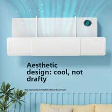 No Drill 3-In-1 Air Conditioner Wind Deflector, Universal Wall Mount AC Air Flow Baffle Anti Direct Cold Air Blowing Shield For Baby Maternity Home Bedroom Split Air Conditioner Vent Cover - White - View 5