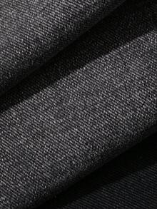 DAZY Celana Jeans Wanita Gaya Jalanan Korea dengan Bordir Huruf Inggris dan Rhinestone untuk Musim Gugur - Dark Grey - View 8