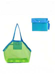 Large Capacity Foldable Mesh Beach Bag Wide Mesh Quick Water & Sand Drainage Lightweight Multipurpose Storage Tote For Beach Travel Camping Vacation - Multicolor - View 5