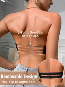 DesireSculpt Áo ngực có gọng trơn với dây áo ngực có thể tháo rời - màu đen - Xem 2