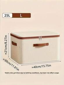 1pc Minimalist Foldable Zipper Storage Bin With Lid Hand Washable Space Saving Under Bed Organizer For Clothes Bedding Textiles Bedroom - Multicolor - View 10