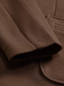Manfinity Mode Men's Autumn/Winter Fashion Double-Breasted Brown Overcoat - Brown - View 8