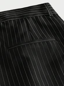 AXEPEAK Men's Fashion Commuter Striped Pants - Black and White - View 6