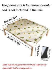 1pc New Style Elevated Cat Bed, Breathable & Moisture-Proof, Detachable & Washable, All Seasons Universal Pet Bed - Green - View 4