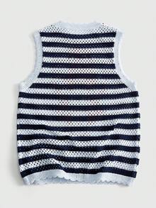 ROMWE MEN Men's Round Neck Lobster Pattern Striped Casual Daily Knit Top - Multicolor - View 2