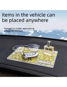 New Clear Anti-Slip Car Dashboard Mat 3D Stereo Texture Colorful Storage Pad Universal Vehicle Phone Holder Mat Auto Interior Accessories - A - View 4